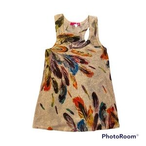 Body Central Racerback Gold Pattern Tank Small